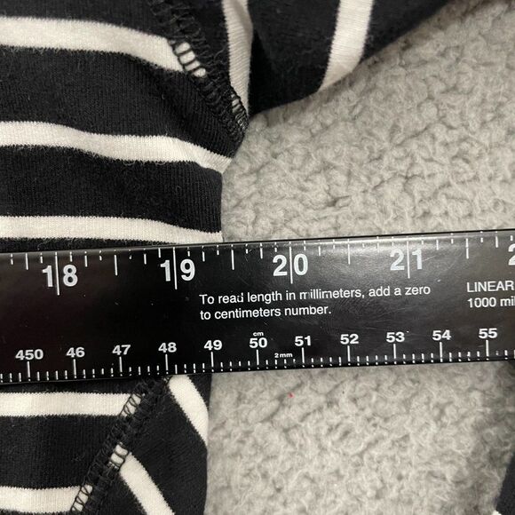 Fever Layered Casual Striped Women M Black Striped  Long Sleeve Top - Picture 7 of 9